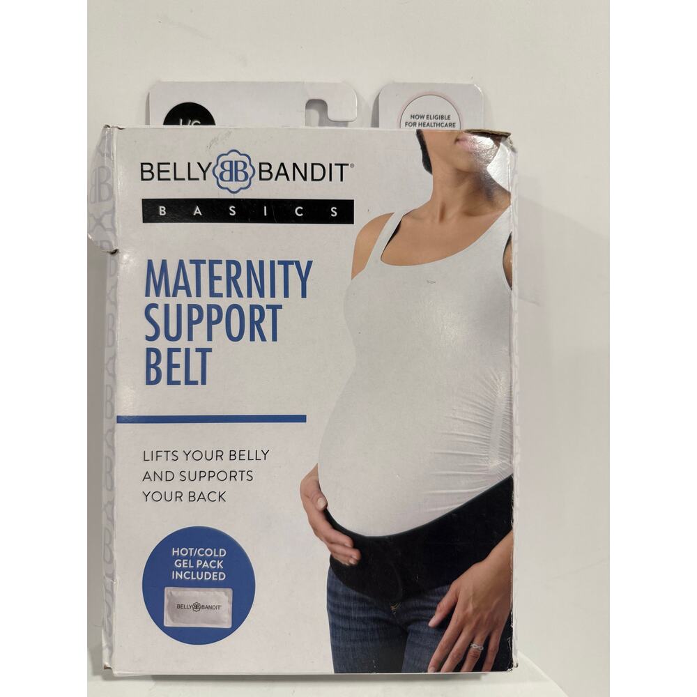 Maternity Support Belt Black Adjustable Back Support Large Belly Bandit Gel Pack